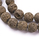 Placage sous vide brins de perles de pierre de lave naturelle galvanisées G-K259-58-8mm-04-1