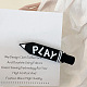 セルロース アセテート アリゲーター ヘア クリップ  女の子の女性のためのヘアアクセサリー  言葉遊びペン  ブラック  55mm OHAR-PW0003-044F-1