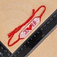 ガラスシード編みこみビーズブレスレット  女性のためのハート模様の友情のブレスレット  レッド  11インチ（28cm） BJEW-P269-19-6