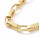 Clear Cubic Zirconia Oval Link Chain Bracelet BJEW-E015-01G-4