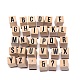 30個アルファベット木製スタンプセット  文字とマークの記号  ベルベットジュエリーバッグ付き  ミックスカラー  （24x15x15mm） DIY-PH0025-60-2