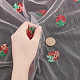 GORGECRAFT 64.4 Inch Width Embroidered Strawberry Mesh Lace Fabric Beading Sequin Sewing Lace Trim Fabrics Embroidery Applique Ribbons for DIY Handmade Clothing Accessories Embellishments OCOR-WH0073-34A-3