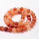 Frosted Natural Carnelian Beads Strands G-F372-6mm-2