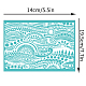 粘着性のシルクスクリーン印刷ステンシル  木に塗るため  DIYデコレーションTシャツ生地  ターコイズ  海をテーマにした模様  195x140mm DIY-WH0337-051-2