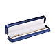 Puレザージュエリーボックス  レジンクラウン付き  ネックレス包装箱用  長方形  ダークブルー  5.6x24.2x3.8cm CON-C012-01B-1