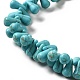 Hilos de perlas sintéticas teñidas de turquesa G-E594-08-3