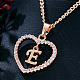 Ожерелье из сплава кристаллов горного хрусталя в форме сердца с инициалами WGD4CFD-05-1