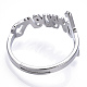 304 anillo de acero inoxidable corazón con palabra forever ajustable RJEW-T027-05P-4