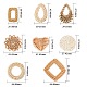 SUNNYCLUE 16pcs Handmade Rattan Woven Reed Cane Charms Connector Pendants Linking Rings Geometric Round Oval Bohemian Lightweight Circle for Straw Wicker Braid Earrings Jewelry Making NO Hole WOVE-SC0001-02-2
