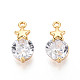 Латунные микро проложить кубического циркония подвески KK-N263-73B-G-1