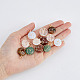 SUPERFINDINGS 12Pcs 6 Color Natural Crystal Healing Pendants Stone Charm with 18K Gold Plated Copper Wire Wrapped Flat Round Charm with Heart Lucky Necklace Pedant for DIY Jewelry Gift G-FH0001-99-4