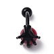 Bauchnabelpiercing aus rotem PVC mit runden Perlen und Krallen und Strassen AJEW-D053-02EB-4