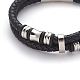 Rétro tressés bracelets de cordon en cuir BJEW-L642-39-2