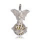 Silver Color Plated Brass Hollow Round Cage Pendants KK-J250-10S-1