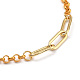 Brass Paperclip & Rolo Chain Bracelets X-BJEW-JB05321-2