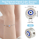 Beebeecraft 1 Box 5Pcs Evil Eye Beads Platinum Plated Cubic Zirconia Flat Round with Evil Eye Beads with 2.5mm Hole for DIY Bracelets Necklaces Jewelry Making KK-BBC0010-29-2