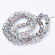 Electroplated Glass Beads Strands EGLA-Q092-10mm-C01-2