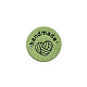マイクロファイバー編みハートラベルタグ  衣類の手作りラベル  DIYジーンズ用  バッグ  靴  帽子アクセサリー  フラットラウンド  黄緑  25mm PATC-PW0001-001H-1
