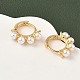 Круглые серьги-кольца из латуни EJEW-D337-17G-3