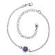 Delicate Silver Plated Brass Cubic Zirconia Anklets AJEW-BB08960-D-1