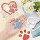 Fingerinspire cuore & pawprint glitter strass termoadesivi DIY-FG0002-29-3