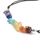 Natural & Synthetic Mixed Gemstone Chips Braided Bead Bracelet BJEW-JB08011-4