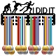 CREATCABIN Running Medal Holder Medal Hangers Medal Rack Display Sports Metal Hanging Awards Iron Small Mount Awards for Wall Home Badge Race Running Soccer Medalist Black 11.4 x 5.1 Inch-I Did it ODIS-WH0055-110-1