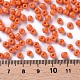 焼付塗装ガラスシードビーズ  レッドオレンジ  8/0  3mm  穴：1mm  約10000個/袋 SEED-S002-K4-3