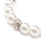 Bracelet extensible perlé imitation perle et strass en plastique abs avec breloque en alliage pour femme BJEW-JB08526-02-6