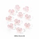 電気メッキされた3枚の花びらの花の樹脂カボション  ネイルアートの装飾の付属品  ピンク  6x6.5x2.5mm  穴：1mm  10個/袋 MRMJ-R128-15B-2