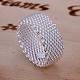 女性のためのファッショナブルな真鍮製のメッシュの指輪  銀色のメッキ  usサイズ6（16.5mm） RJEW-BB13216-6-3