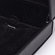 正方形の模造革のネックレスボックス  ブラック  10x7x3.8cm LBOX-F001-02-3