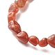 Bracelet extensible de perles de jaspe rouge naturel pour les enfants BJEW-JB07031-08-5