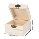 木製収納ボックス  アクセサリー箱  金属の留め金付き  バリーウッド  9.9x9.1x6.5cm  内径：76x75mm OBOX-WH0004-03-2