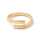 Латунная простая линия обручальное кольцо с открытой манжетой для женщин RJEW-P034-08G-2