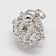 Brass Rhinestone Hollow with Butterfly Cage Pendants KK-E648-03P-NR-2