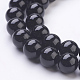 Synthetic Black Stone Beads Strands G-H1628-6mm-1-3