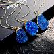 Natural Druzy Crystal Oval Pendant Necklaces NJEW-BB00109-04-2