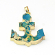 Golden Plated Anchor Natural Regalite/Imperial Jasper/Sea Sediment Jasper Pendants G-Q940-12-2