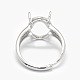 925 componentes de anillo de dedo de garra de diamante de imitación de plata esterlina STER-E061-42P-4