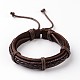 Adjustable Braided Cowhide Cord Bracelets BJEW-F179-07-2
