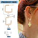 BENECREAT 16Pcs Brass Square Stud Earring Findings KK-BC0010-93-2