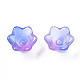 Perlas de vidrio pintadas con spray de dos tonos transparentes GLAA-Q089-002B-003-3