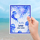 Globleland Go to Beach Tampons transparents en couches méduses bénédictions mots en silicone pour la fabrication de cartes DIY-WH0167-57-0281-5
