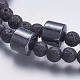 Colliers de perles de pierre de lave NJEW-K096-02-3