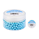 Pandahall 1 caja de perlas de vidrio teñido ambientalmente perlas de vidrio redondas perlas azul cielo abalorios perlados para la fabricación de joyas HY-BC0001-6mm-RB024-8