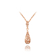 Hollow Drop 18K Rose Gold Plated Tin Alloy Pendant Necklaces NJEW-AA00065-18RG-1