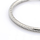 304 Stainless Steel European Style Round Snake Chains Bracelets STAS-J015-02-2