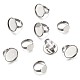 Fashewelry ajustable 304 componentes de anillos de dedo de acero inoxidable STAS-FW0001-01-2