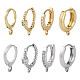8 пара 8-х стильных латунных серег-колец EJEW-PJ0001-05-2
